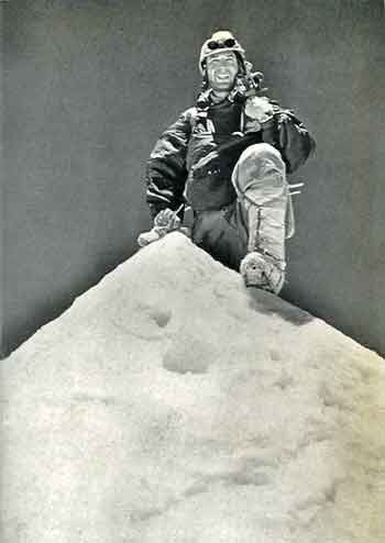 
Makalu First Ascent - Jean Couzy On Makalu Summit Photographed By Lionel Terray May 15, 1955 - Conquistadors of the Useless book
